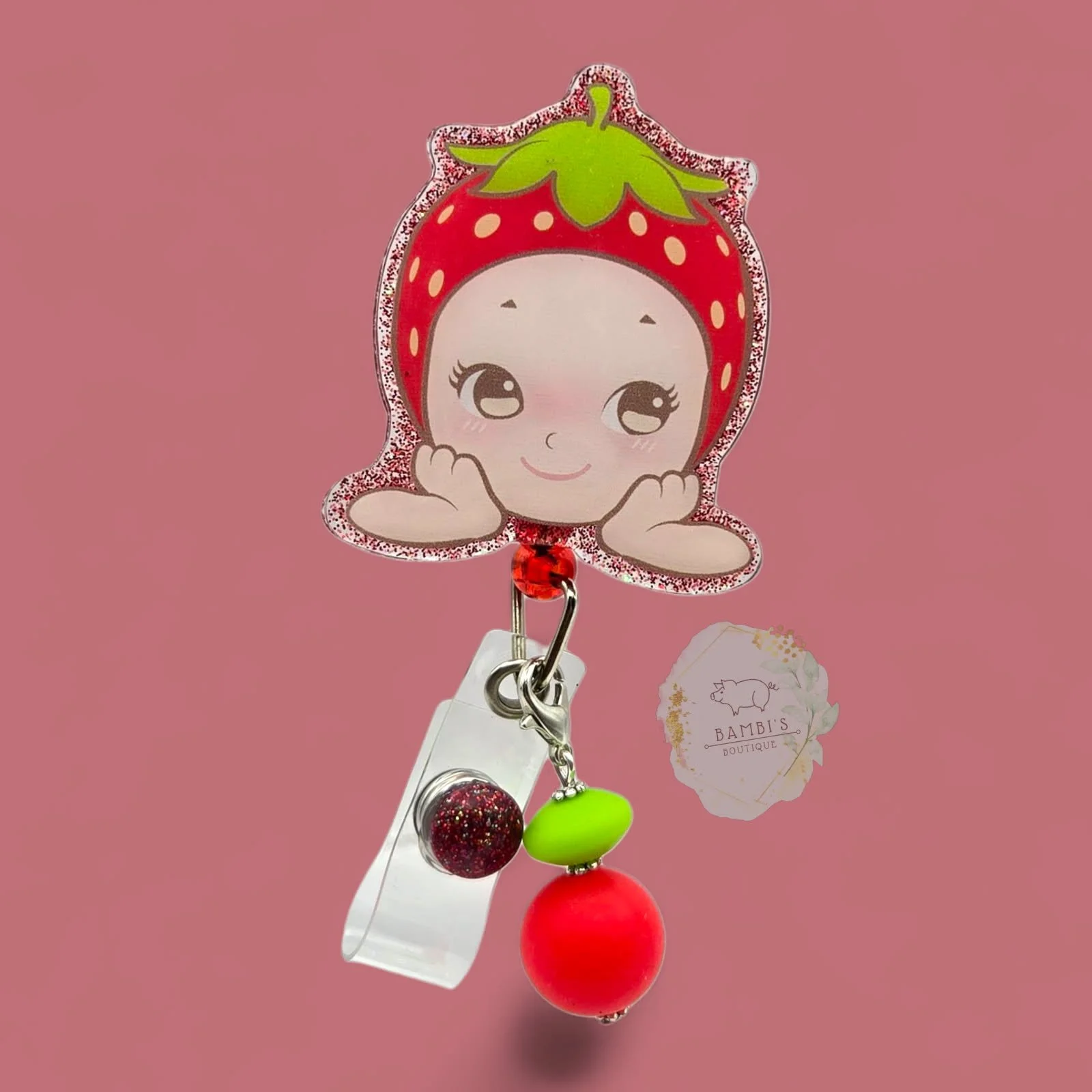 🍓 Sonny Angel Strawberry Badge Reel