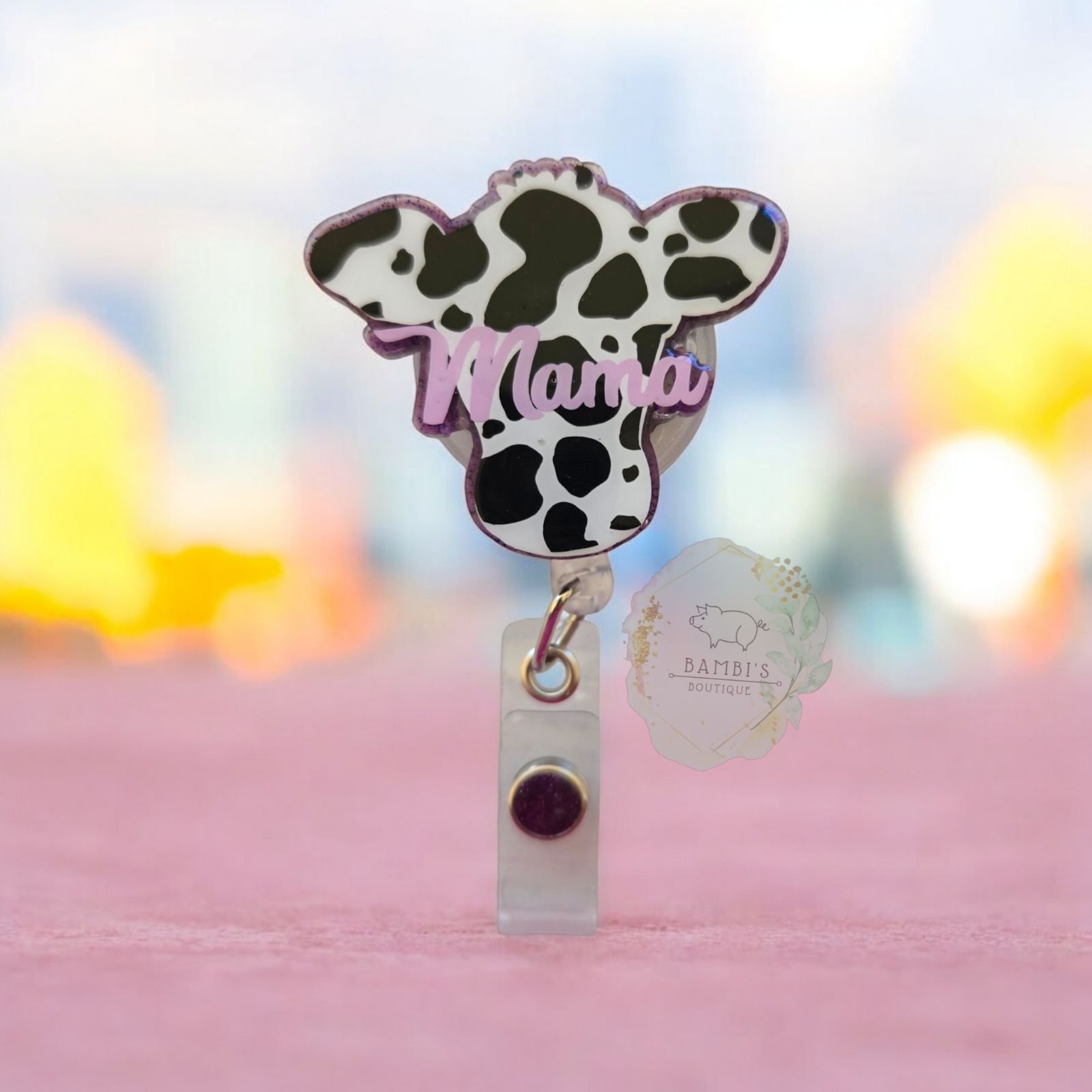 Mama Cow Badge Reel