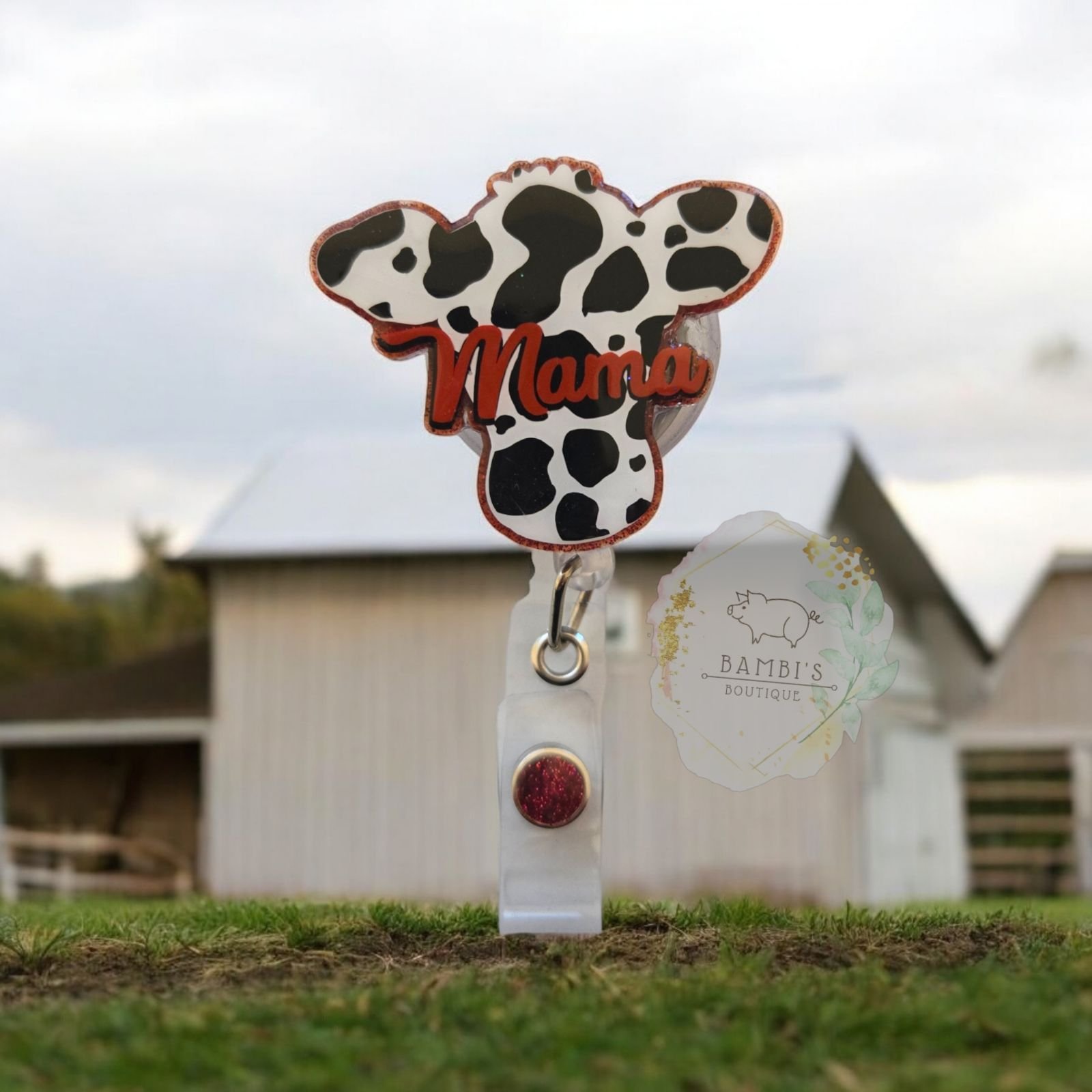 Mama Cow Badge Reel