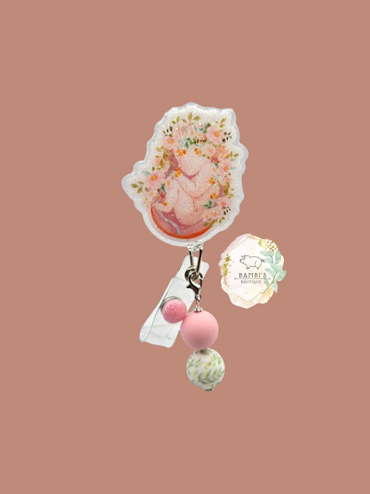 🌸 Floral Fetus Badge Reel – Blooming Life Design
