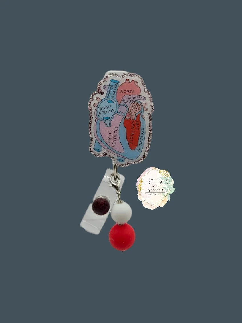 🫀 Heart Chambers Badge Reel – Anatomical Heart Design (Red Edition)