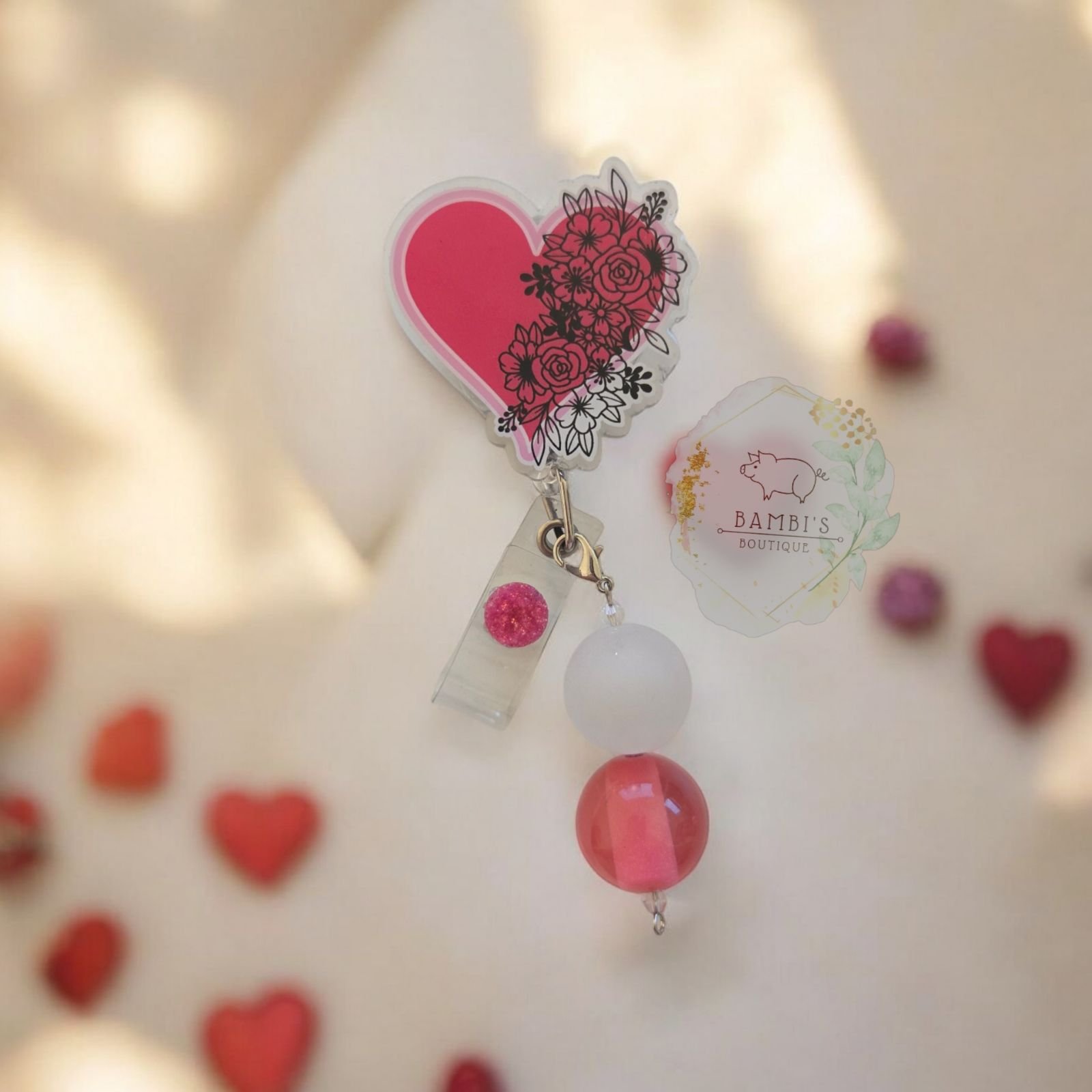 Floral Heart Badge Reel