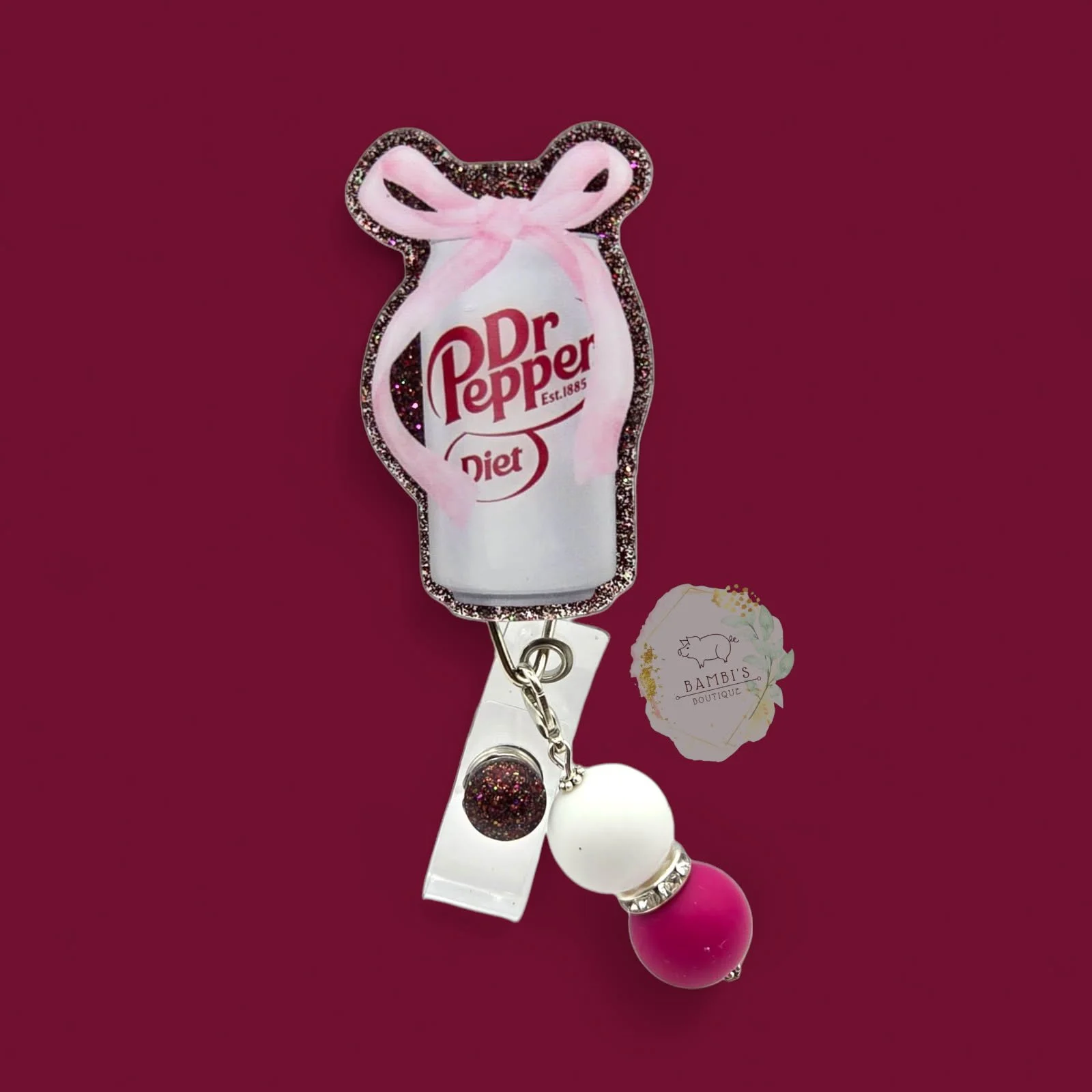 🥤 Diet Dr Pepper Can Badge Reel