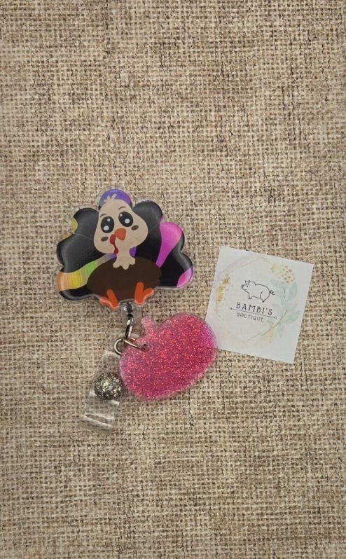 Sitting Turkey Badge Reel