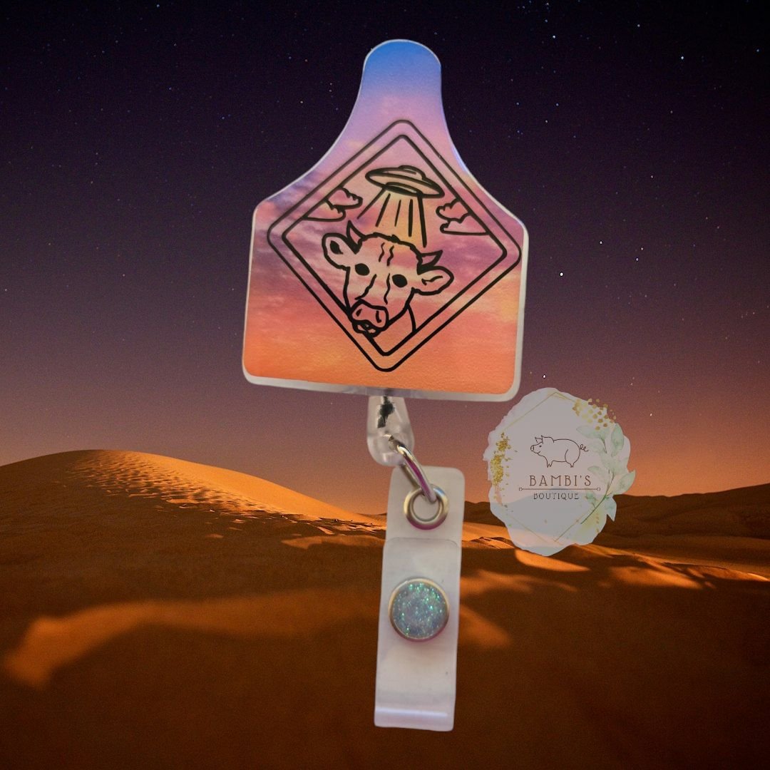 Alien Cow Abduction Badge Reel