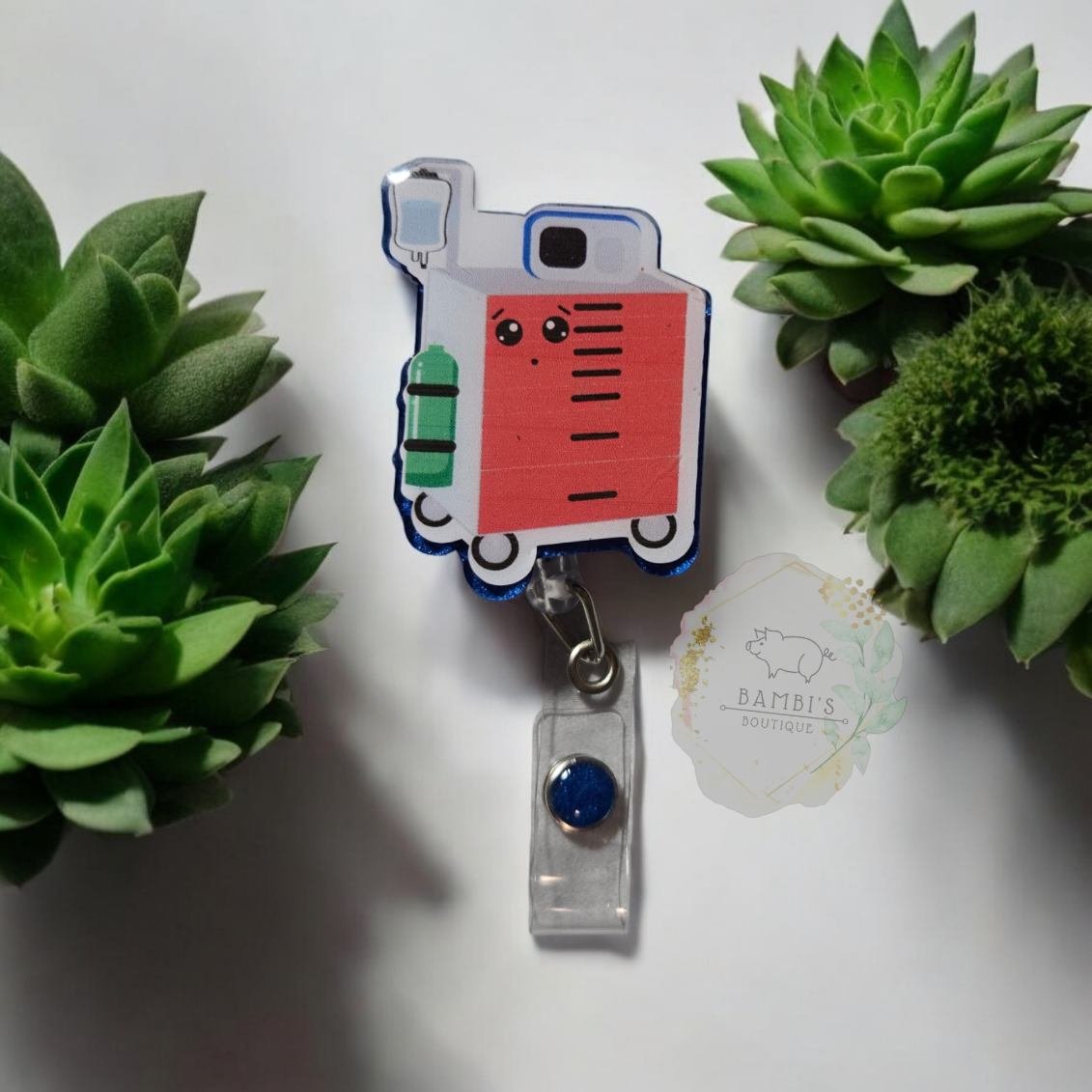 ICU Nurse Code Cart Badge Reel