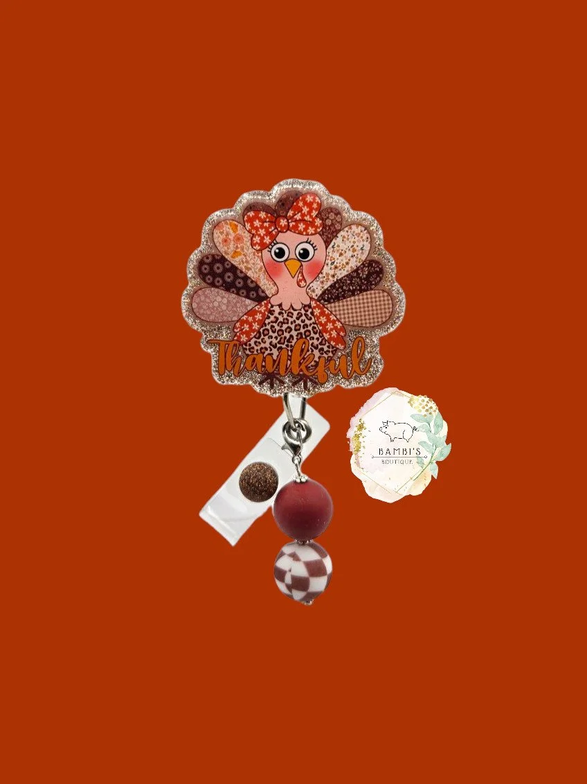 🦃 Thankful Patchwork Turkey Badge Reel – Festive Fall Feels!