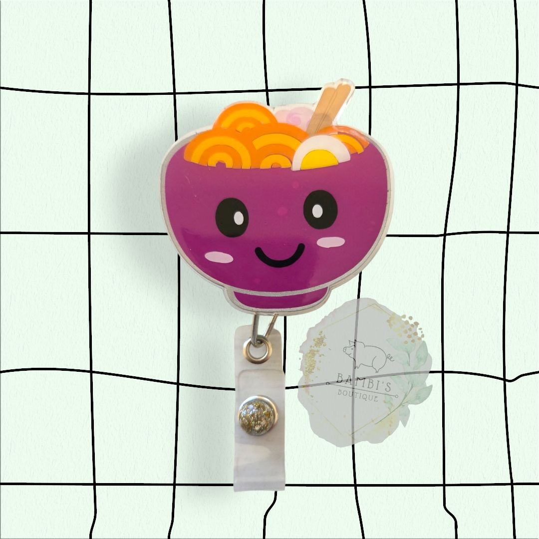 Ramen Noodle Bowl Badge Reel