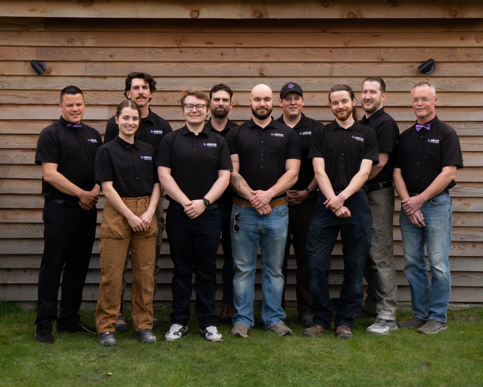 A team shot of all the workers at Grifflyn Electric