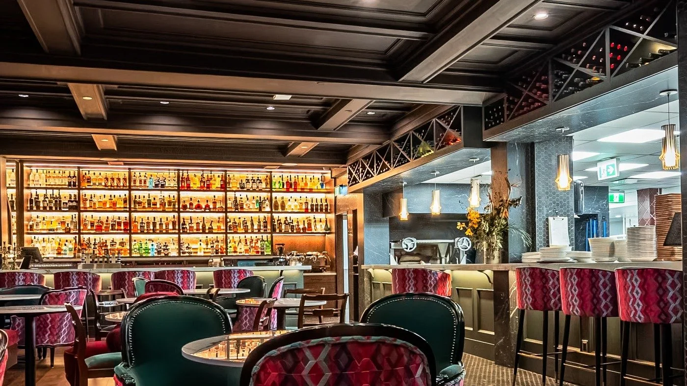 Interior lighting for the bar area of the rosemead hotel that had to have their knob and tube wiring removed in order to complete