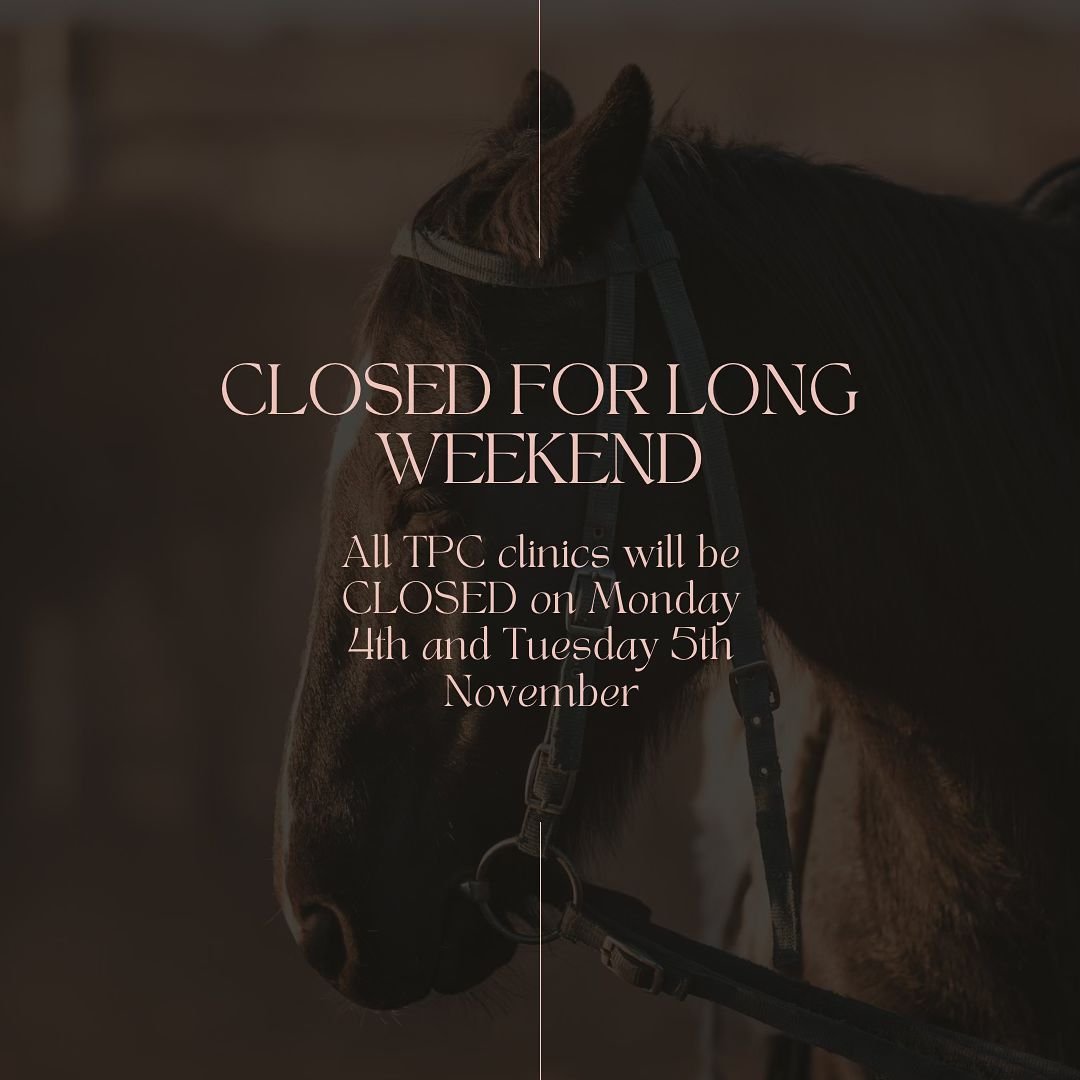 Happy long weekend everyone! 

Total Physiocare clinics will be closed on Monday 4th November and Tuesday 5th November. 

Enjoy the race day fun! 🐎