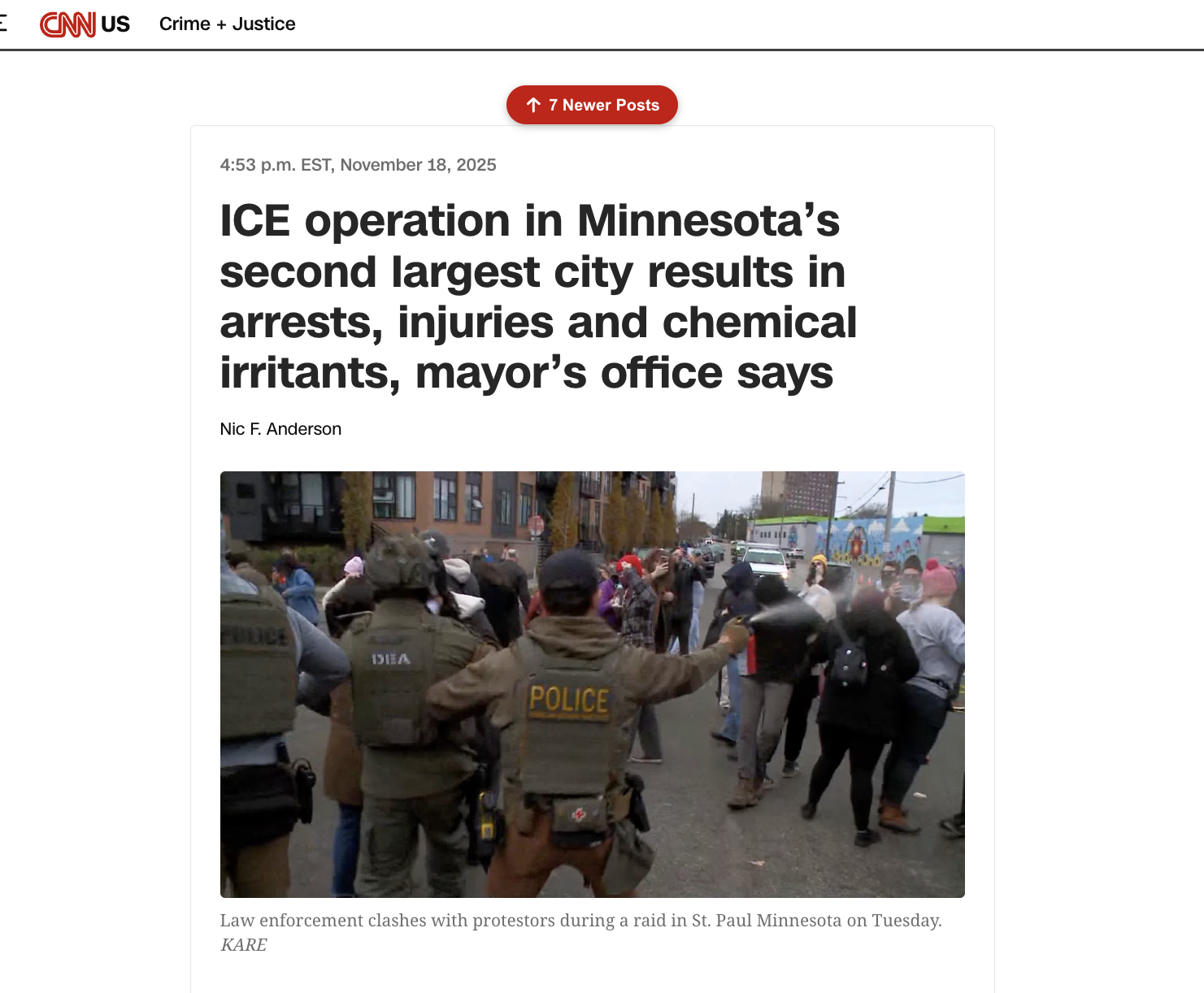 ICE operation in Minnesota’s second largest city results in arrests, injuries and chemical irritants, mayor’s office says