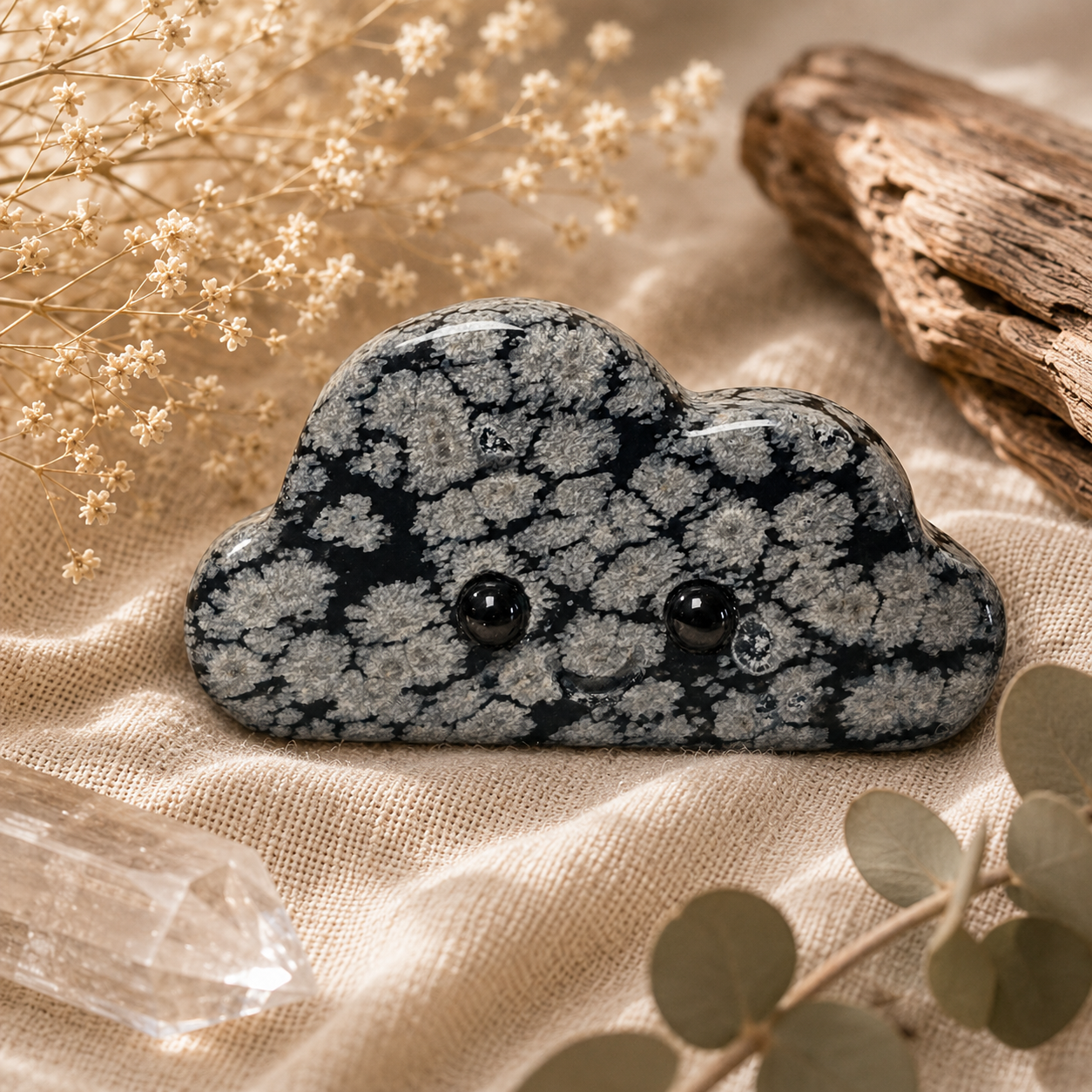 Snowflake Obsidian Crystal Cloud Buddy