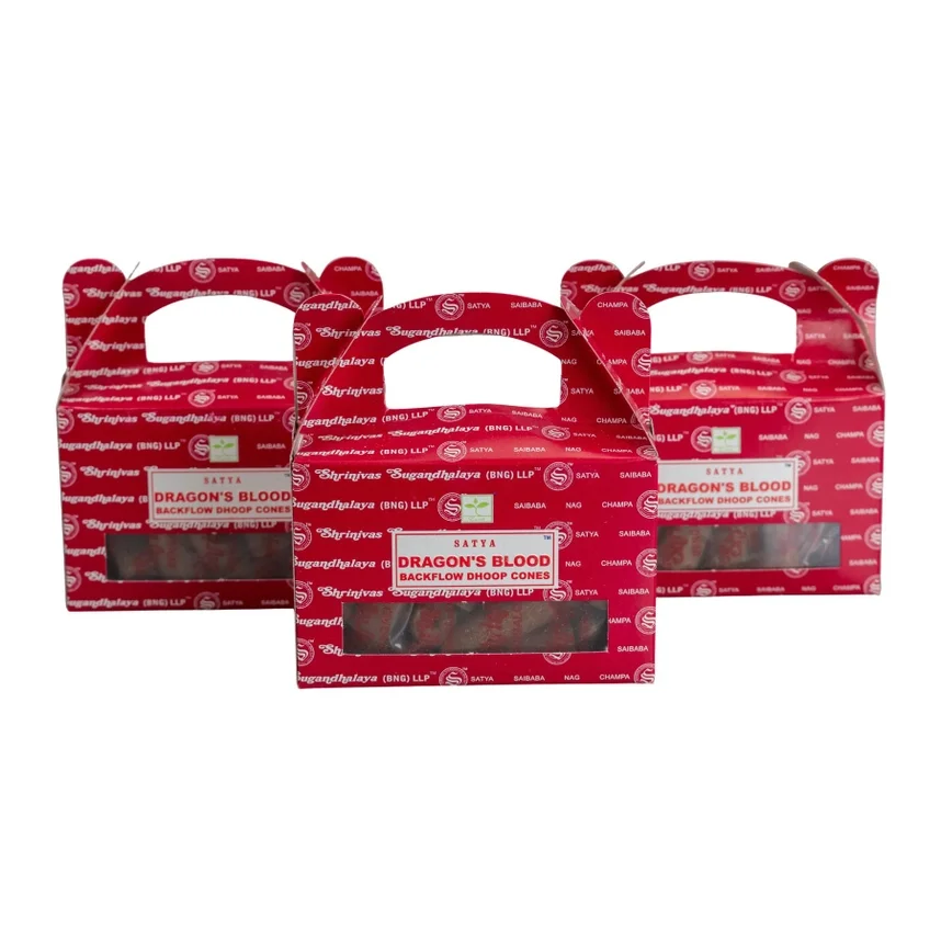 Satya Backflow Incense Cones-Dragons Blood.webp