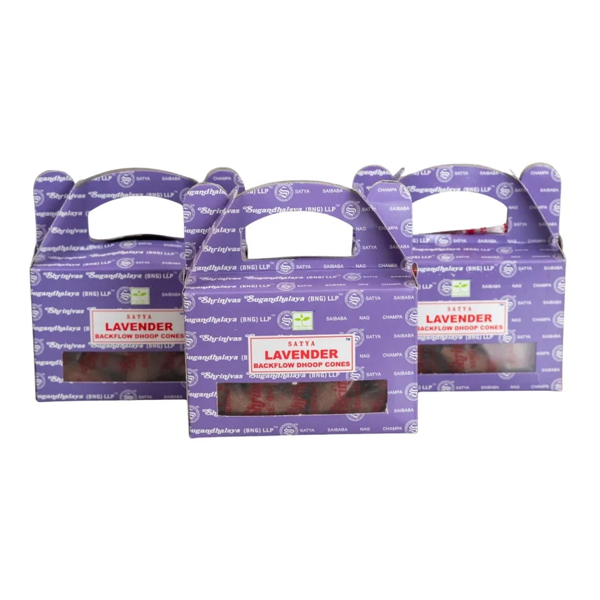 Satya Backflow Incense Cones-Lavender.webp