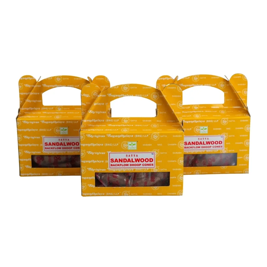 Satya Backflow Incense Cones-Sandalwood.webp