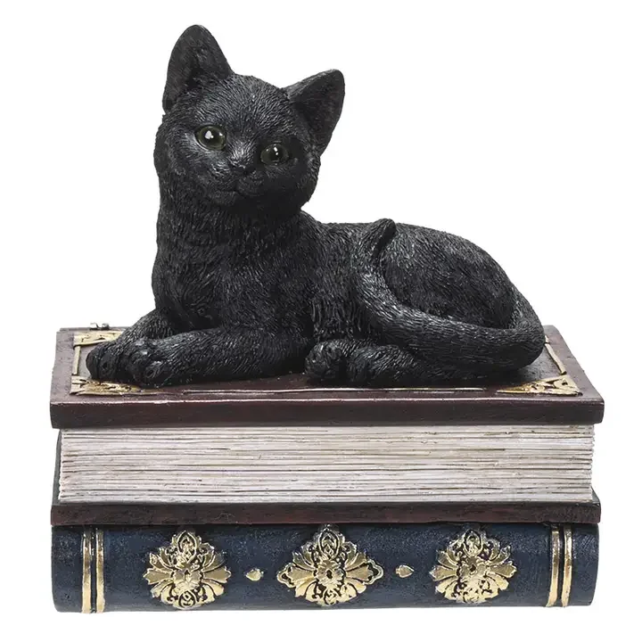 Black Cat on Books Keepsake Box-I.webp