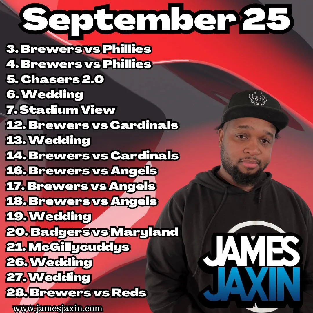 Don’t forget to wake up Green Day at the end of the month. 
Where am I gonna see you at? This weekend we’re at…
Today -Brewers vs Phillies
Fri- Chasers 2.0 
Sat- Wedding
Sun - Stadium View Bar NFL Kickoff Packers vs Lions!!