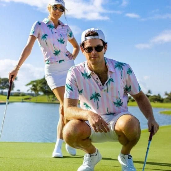Matching golf couple