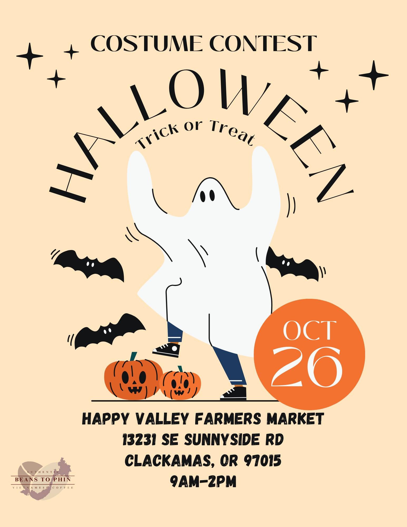 Come dressed up! Costume contest held at 11am by information booth. Spend the day with us along with 130 local vendors. This is the last day of the Summer Market. See you soon!