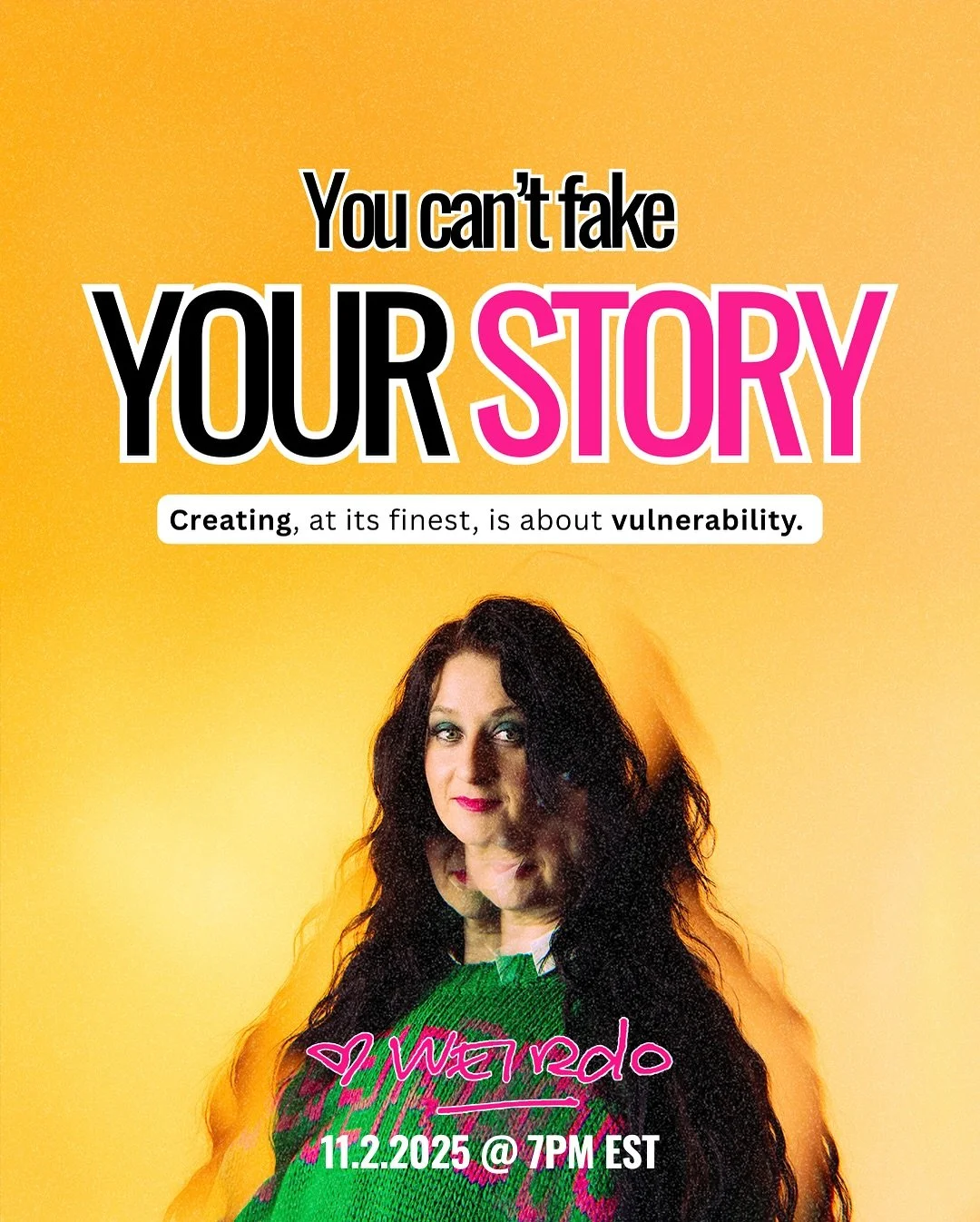 You can&rsquo;t fake your story.

Creating, at its finest, is about vulnerability. 

We create to connect.
We create to share.
How can we connect if we&rsquo;re not expressing our experiences and emotions?
How can we share if we haven&rsquo;t claimed