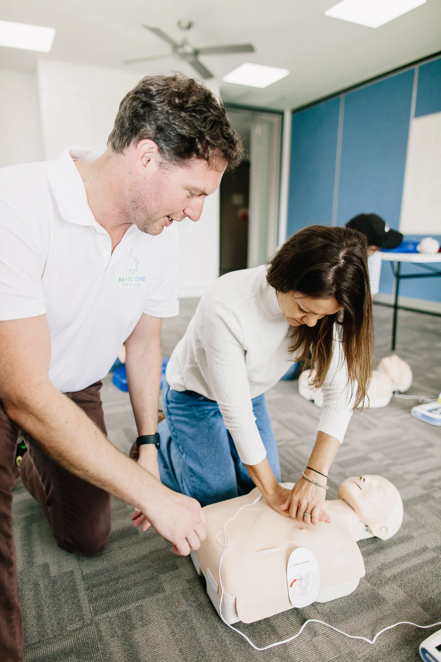 CPR being performed on a adult manikin