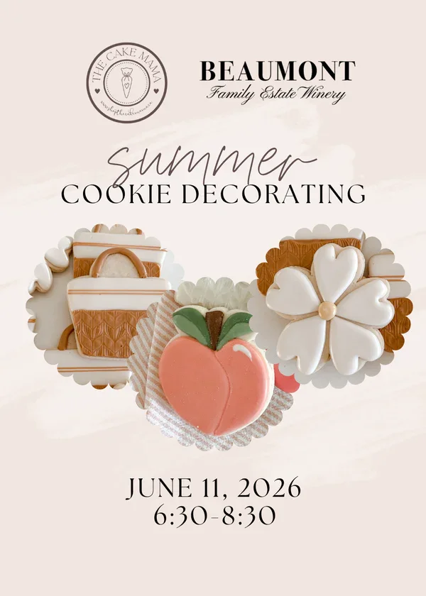 Beaumont Winery X The Cake MAMA "Summer cookie Decorating Class"