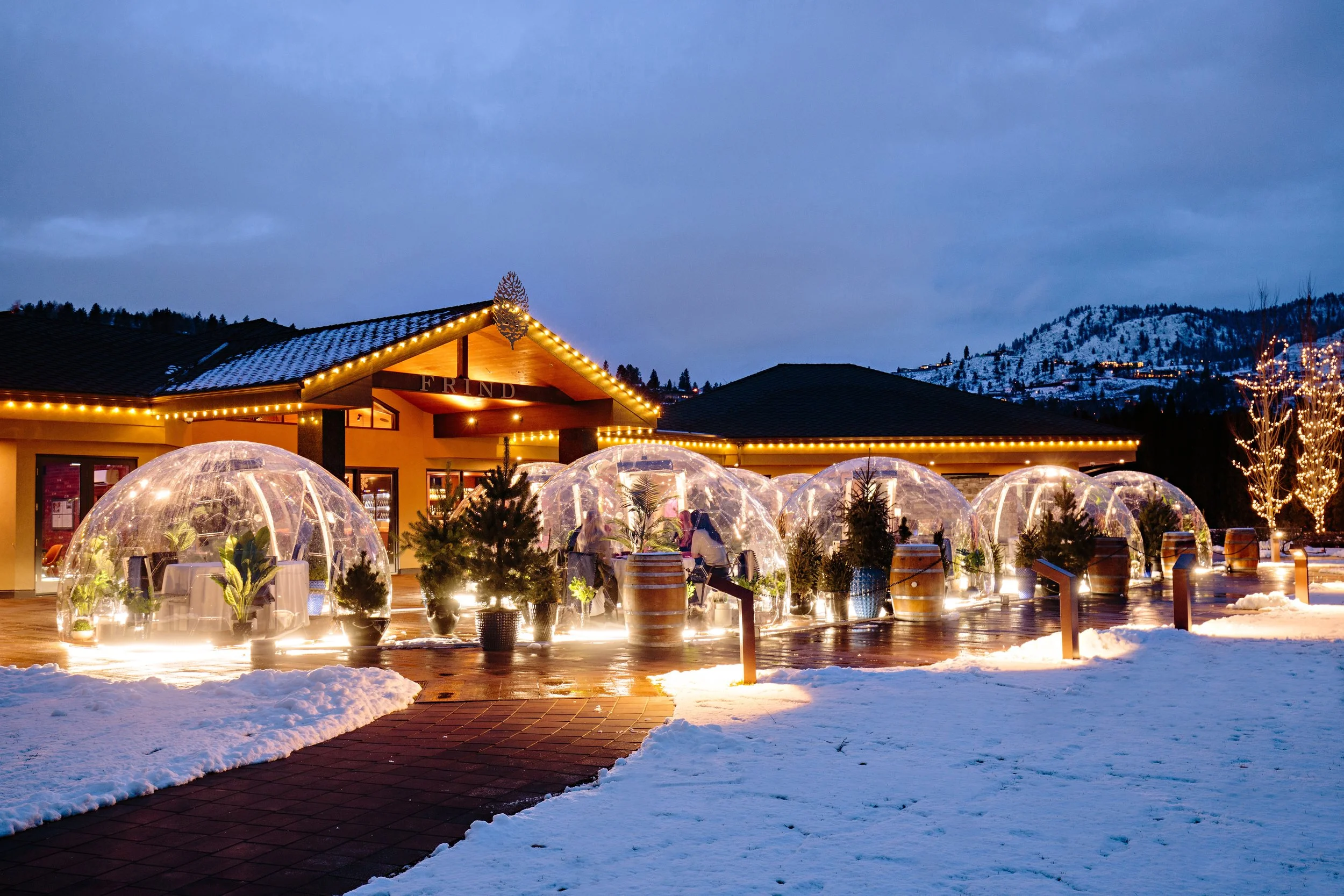 dome dining at frind estate westside wine trail