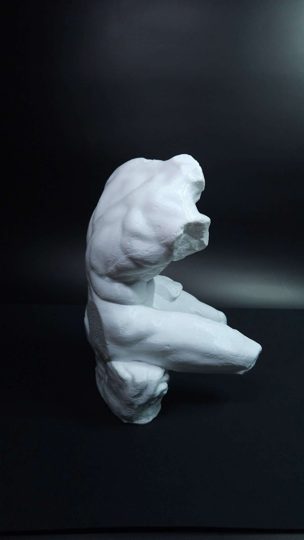 3d printed Torso Belvedere reproduction with light