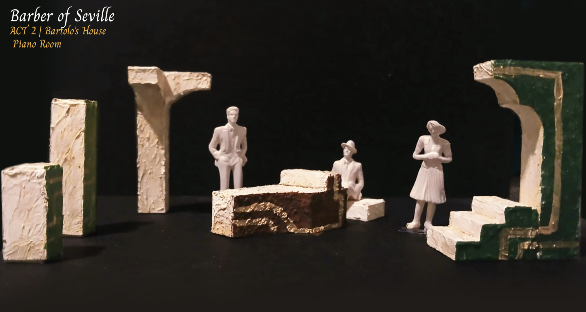 Hayley's clay models of our set created in Chicago.