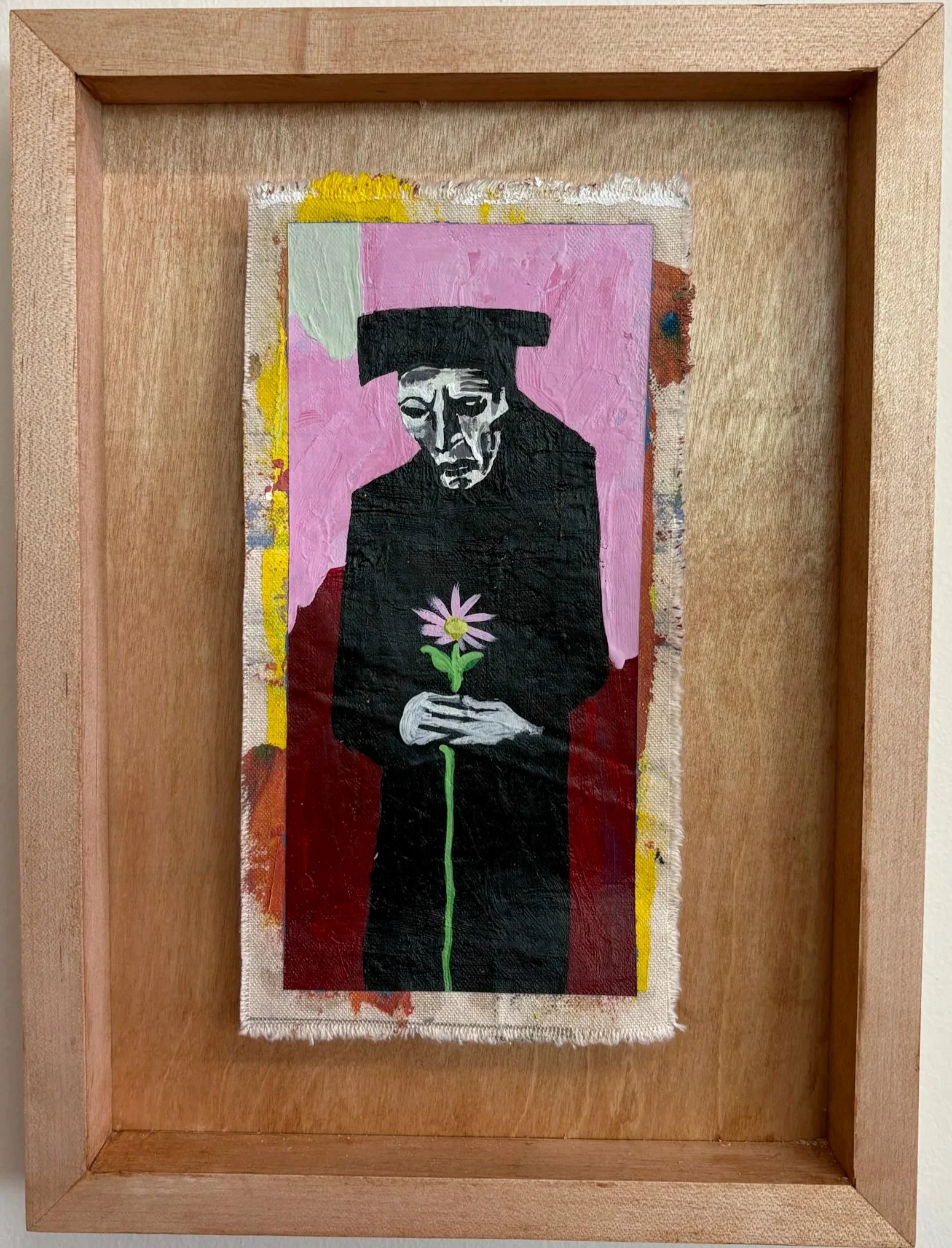 custom floated canvas in wood box