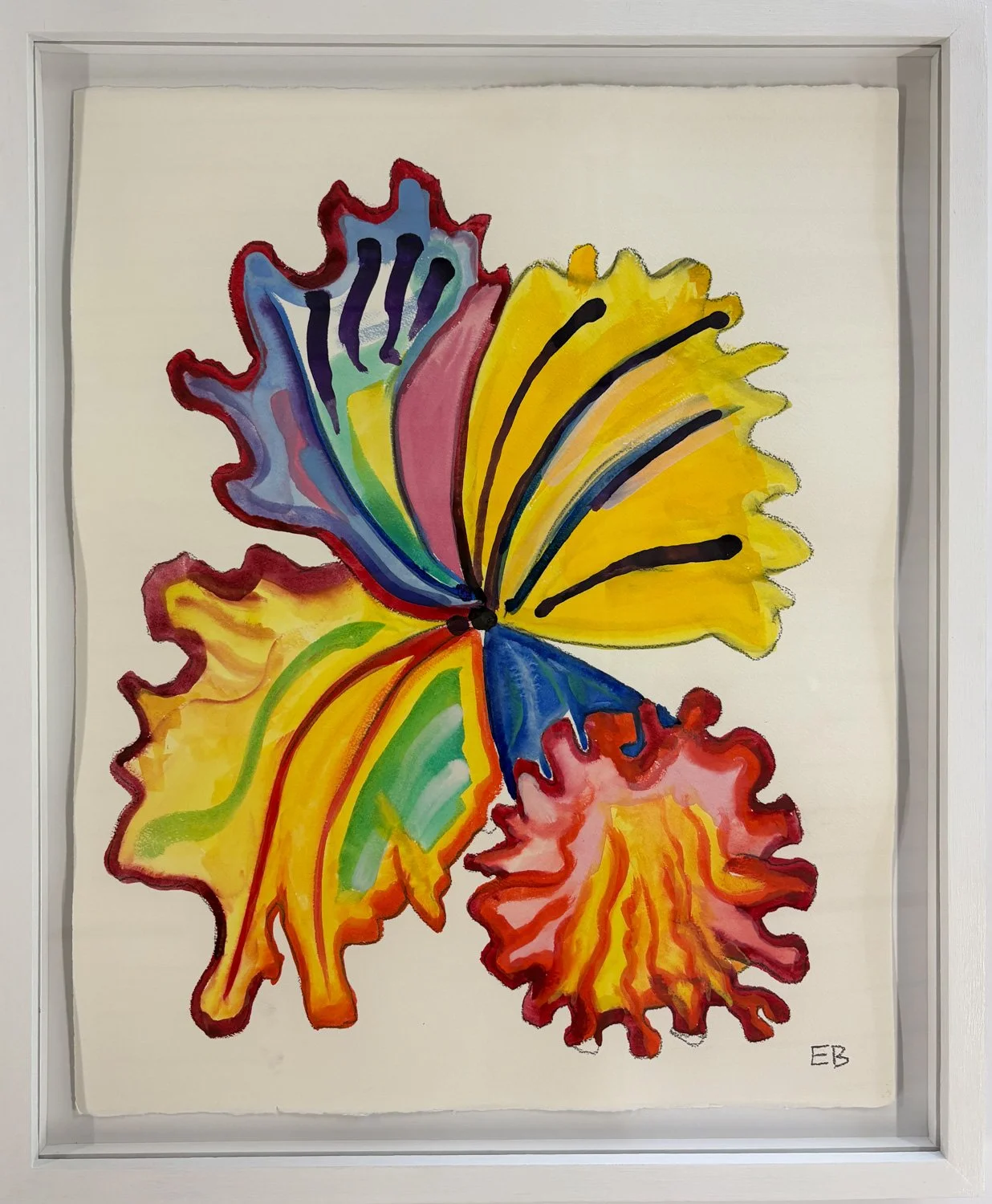 pastel on paper - floated frame
