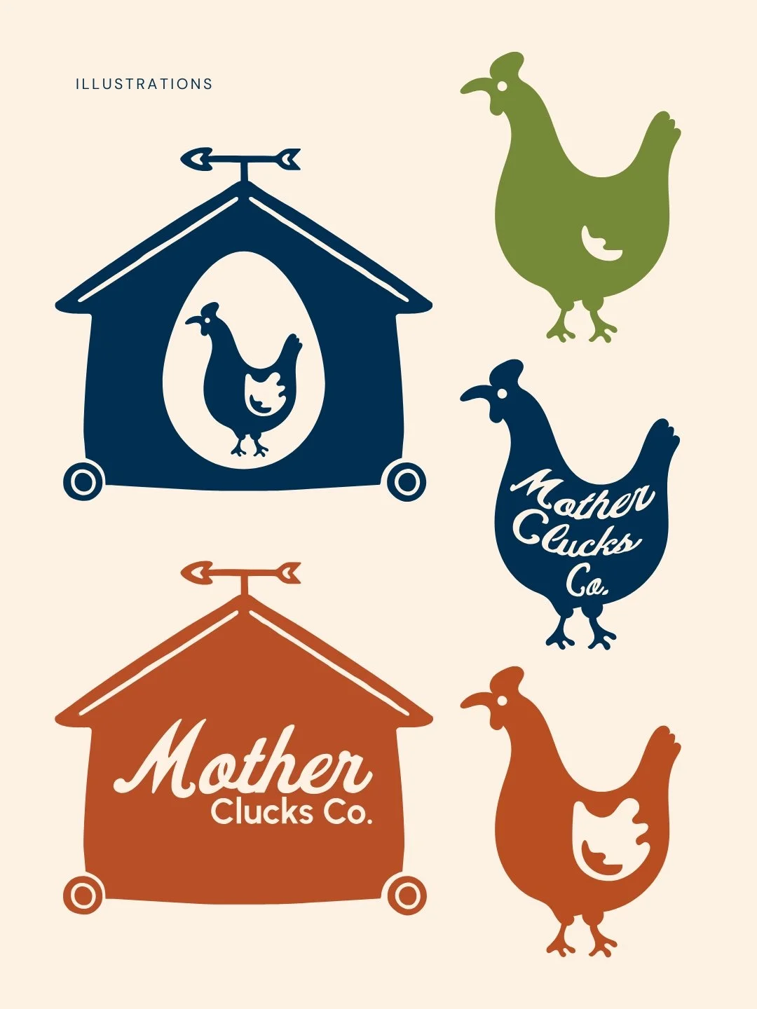 Branding and illustrations for Mother Clucks Co.