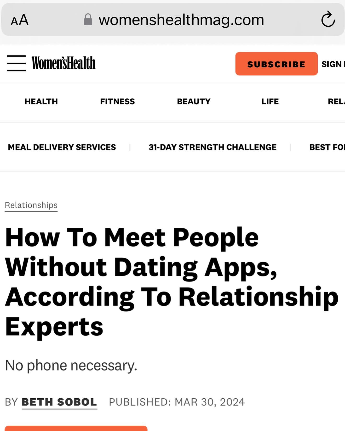 Over the apps?? Check out @womenshealthmag for a list of ways to connect with others without using your phone.