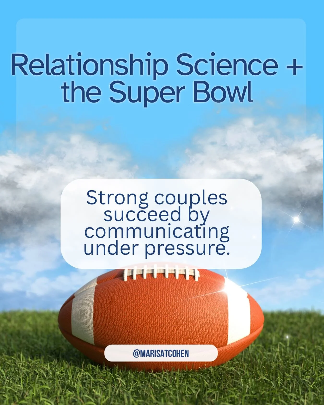 Relationship science has a lot in common with the Super Bowl. 🏈💕

Winning teams don&rsquo;t succeed because they never make mistakes. They succeed because they communicate clearly under pressure, trust their teammates&rsquo; roles, and repair quick