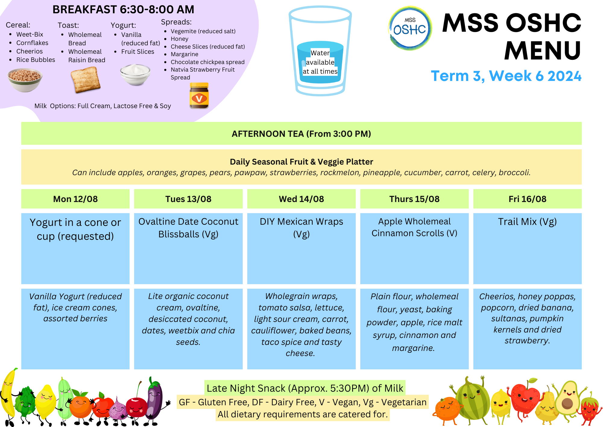 Our Menu — MSS OSHC