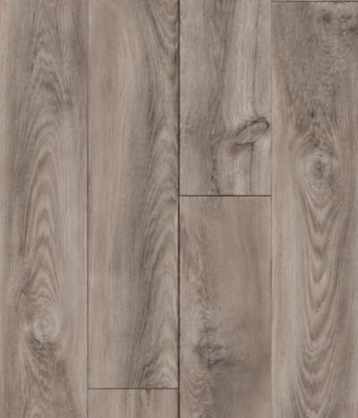 Honua SPC vinyl flooring sample with rustic brown grain and knots