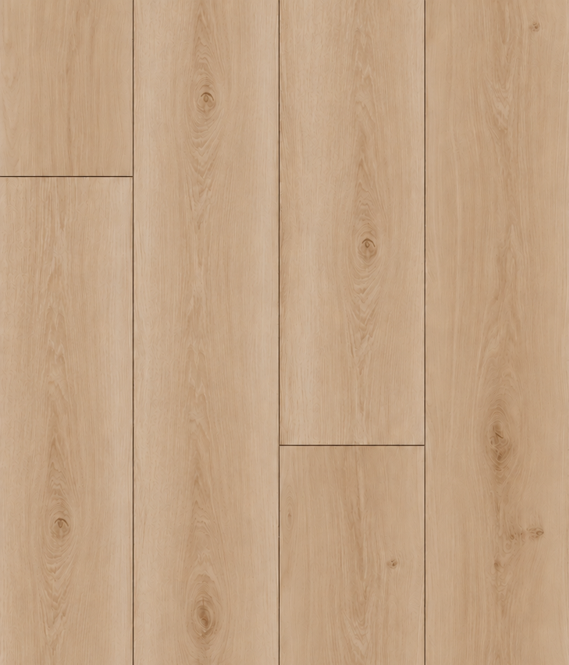 Lani SPC vinyl flooring sample with a light natural wood finish