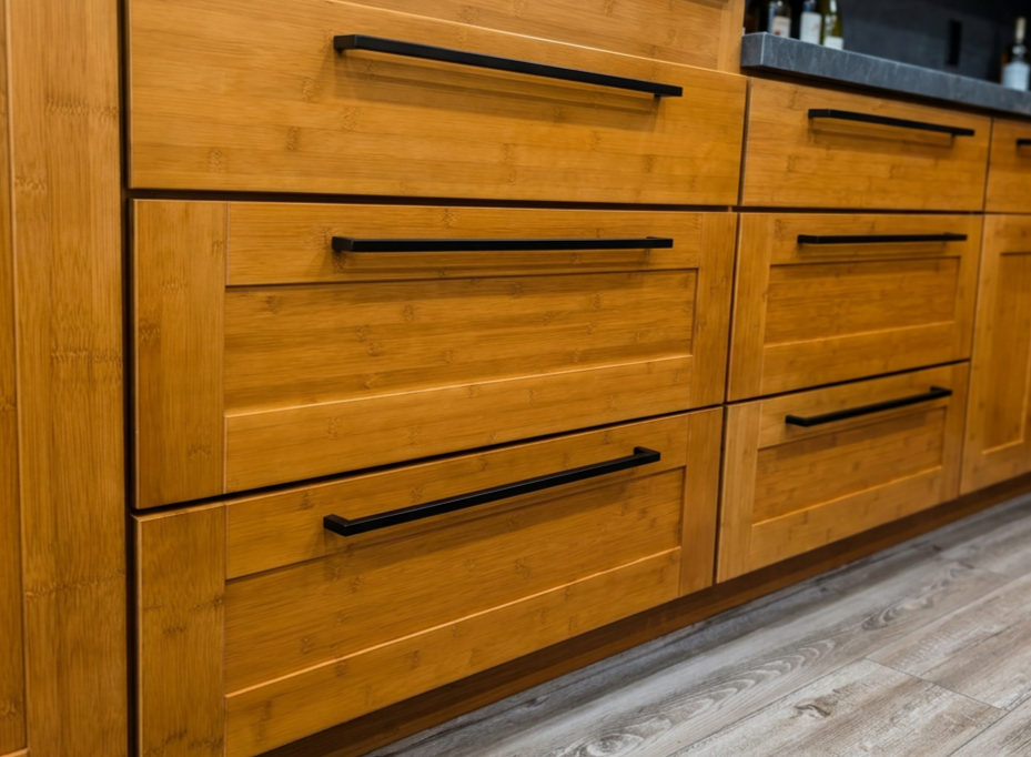 bamboo drawer cabinets in a Hawaii kitchen
