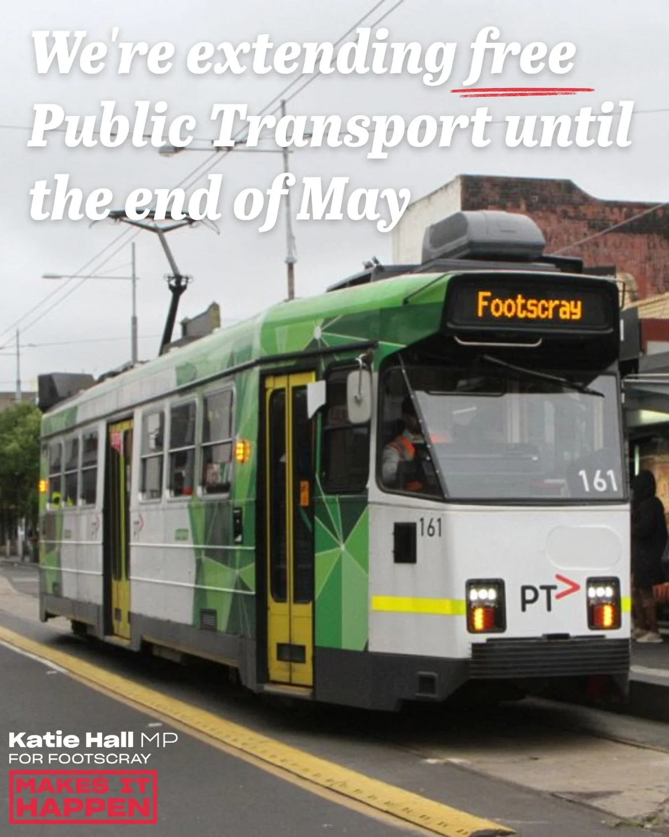 BREAKING: We&rsquo;re extending free PT until the end of May - then making fares half-price from June 1 for the rest of the year to help take pressure off at the pump.