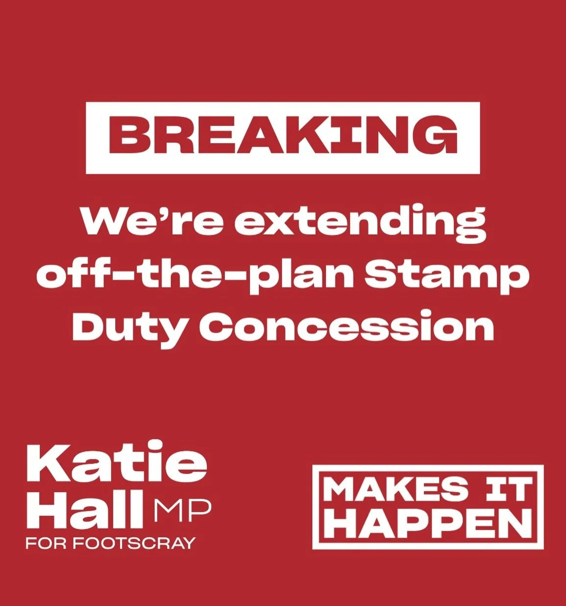 Labor is making it cheaper and easier for more Victorians to buy a home &ndash; by extending&nbsp;the&nbsp;off-the-plan&nbsp;stamp duty concession.&nbsp;The&nbsp;concession has saved buyers an average of $30,000.