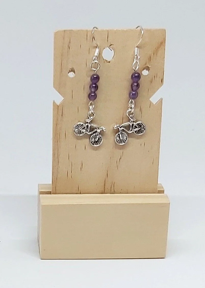 Earrings Amethyst & Bicycles close up.jpg