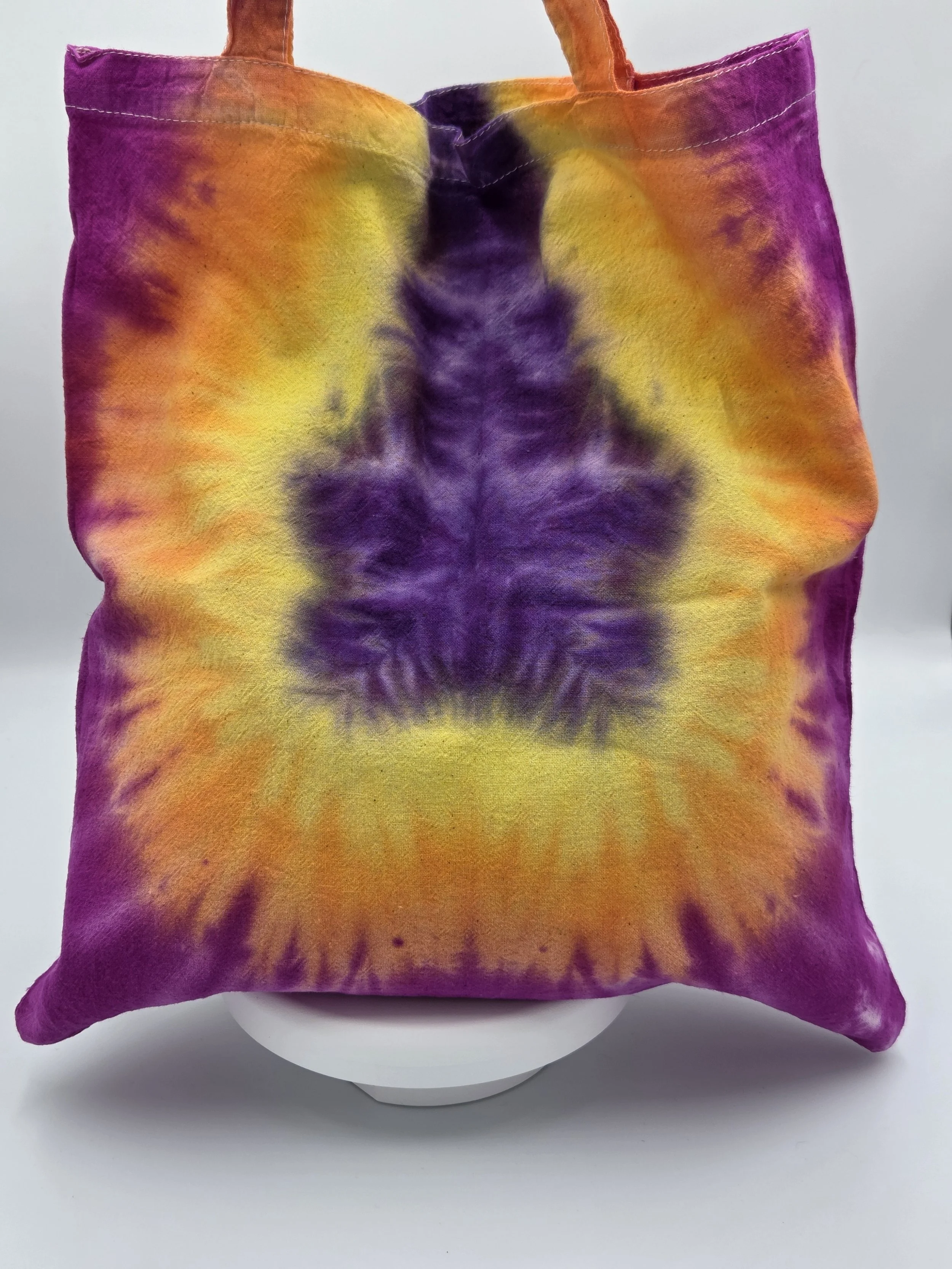 Livity Hand-Dyed Tote: Amethyst Sunburst (OOAK Textile Art)