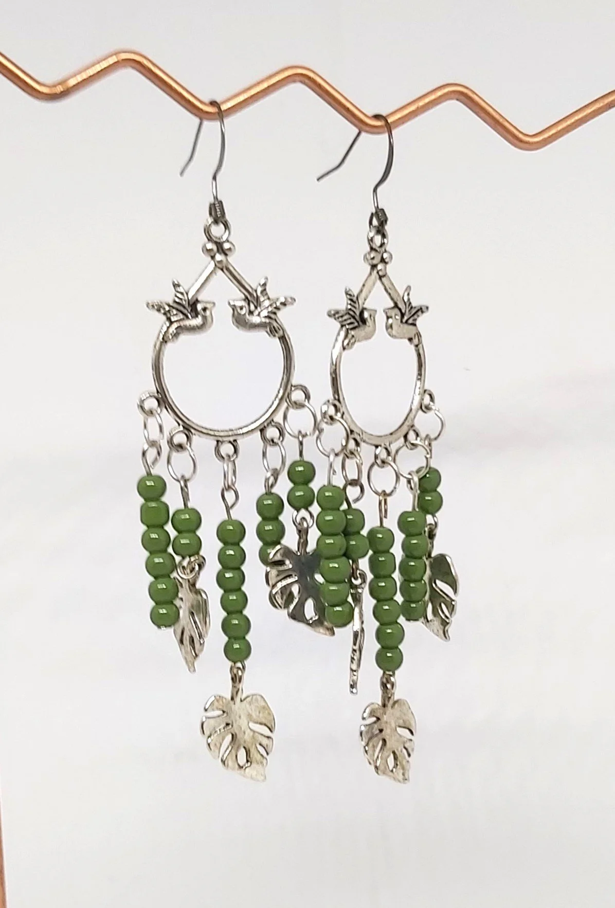 Livity Sculptural Earrings: Olive Canopy (OOAK Statement Piece)