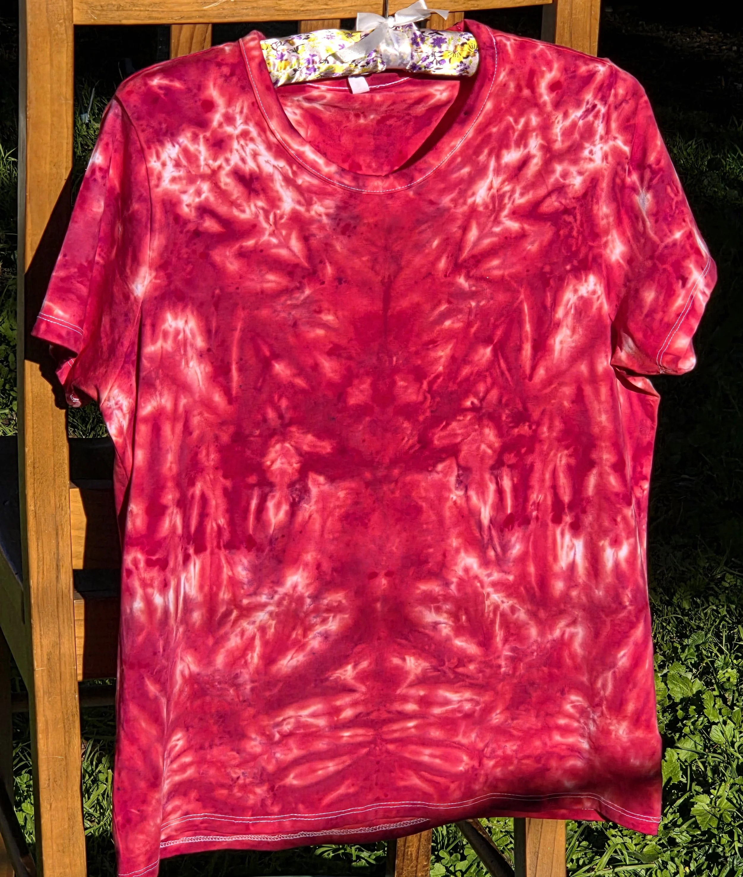 "Crimson Inferno" Livity Wearable Art (OOAK Adult T-shirt Size 14)