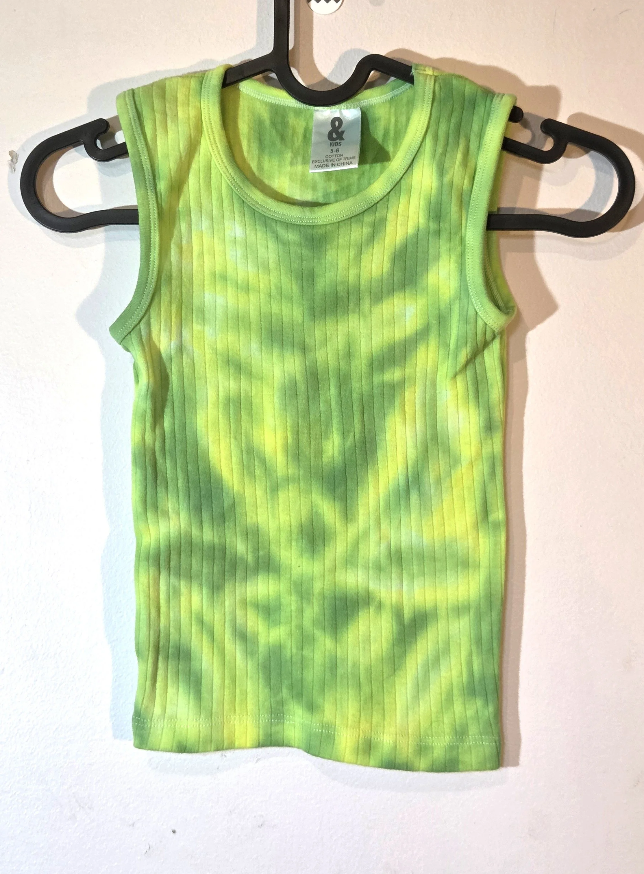 "Sunlit Meadow" Livity Wearable Art (OOAK Child's ribbed singlet size 5-6)