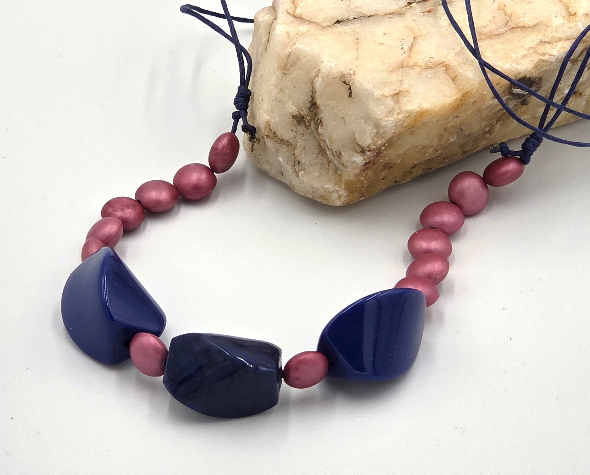 Livity Original Necklace, "Midnight Deco" OOAK Statement Piece