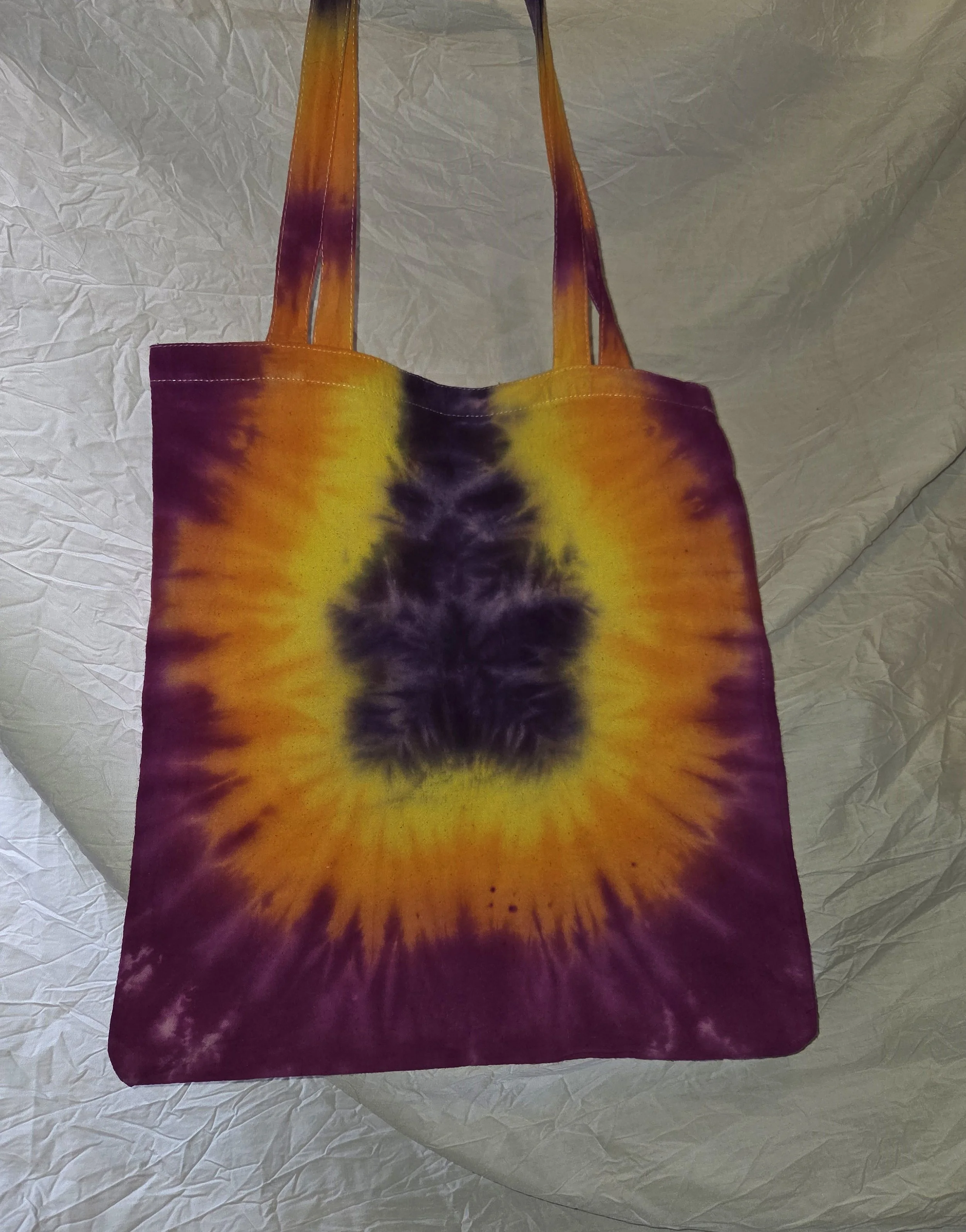 Livity Hand-Dyed Tote: Amethyst Sunburst (OOAK Textile Art)