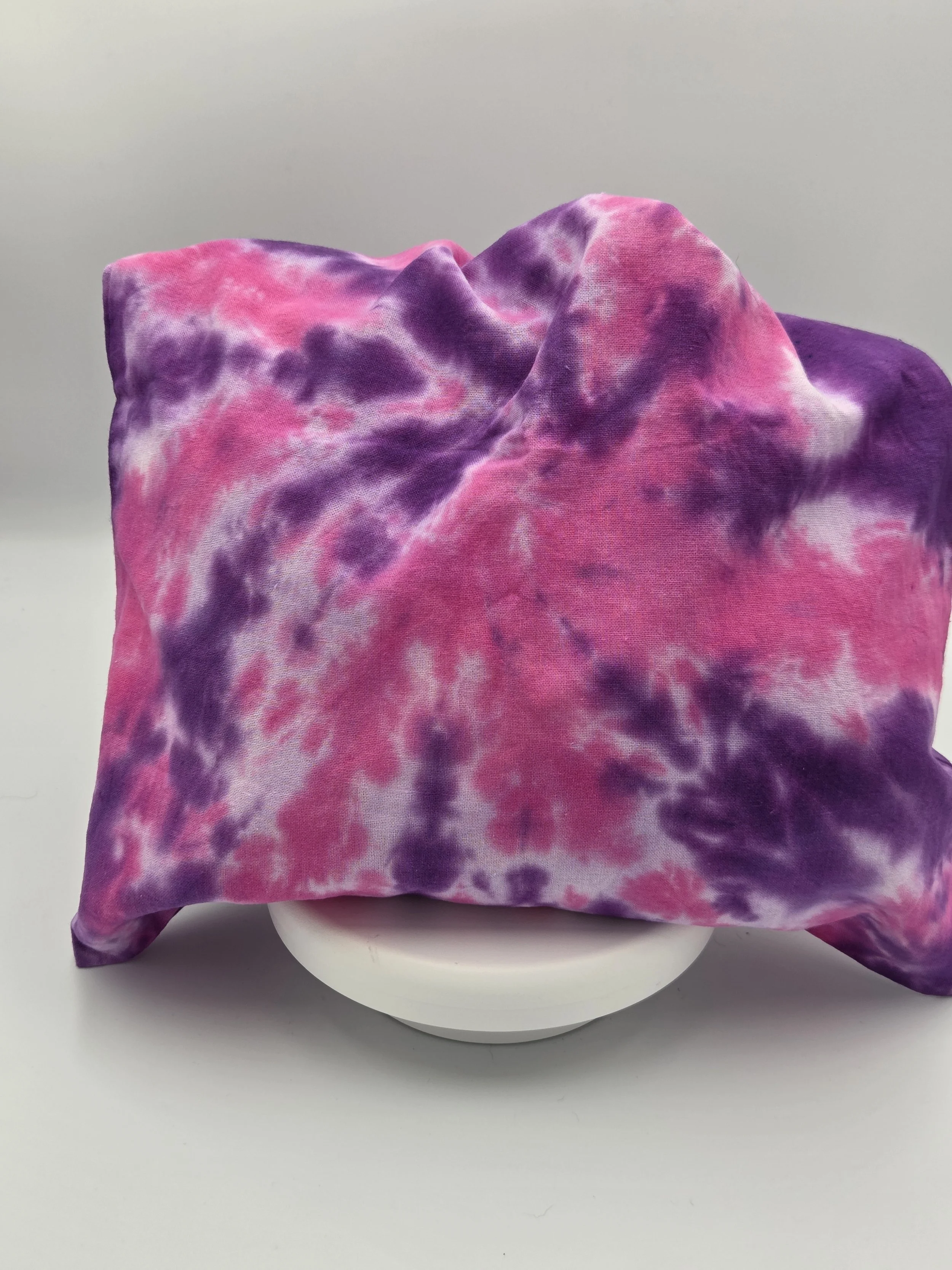 Hand dyed tote in spider patter of dark purple and magneta. one of a kind from the livity studio