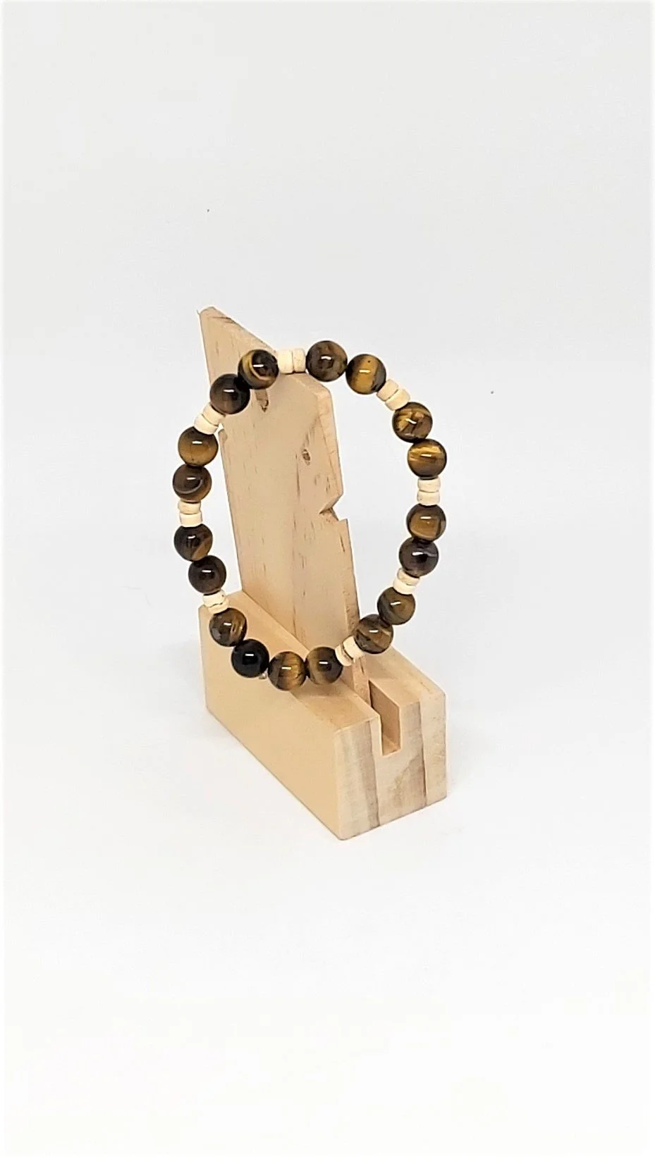 elastic Bracelet wood Tigers eye AA892.jpg